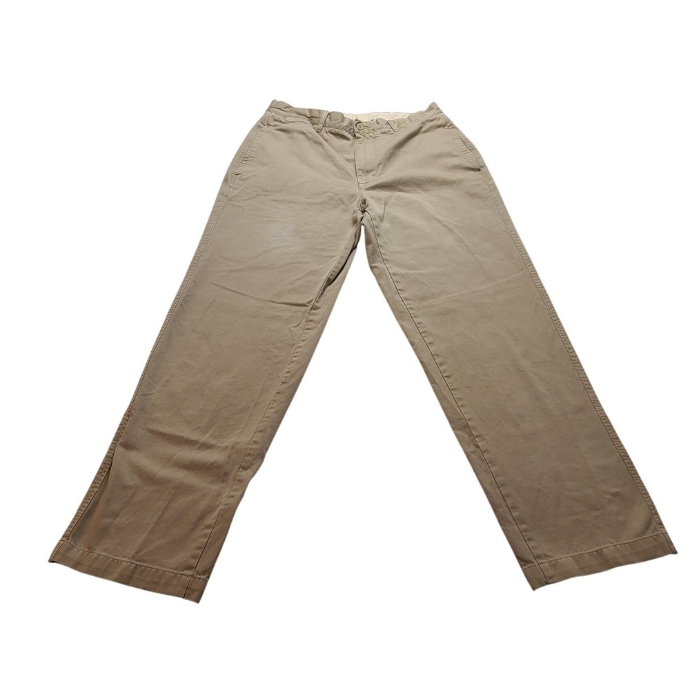Gap Khakis Relaxed Fit Men's 32x34 Tan Beige‎ Cotton Chino Pants Trousers Twill